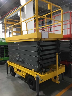 Altezza di piattaforma 6m Semi-elettrico manuale Spingere forbice sollevare 1000Kg capacità di carico