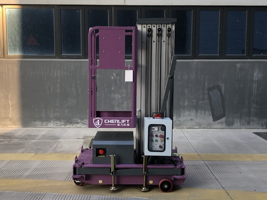 Piattaforma di lavoro aereo in alluminio da 10 m (singolo palo) Capacità di carico 125 kg