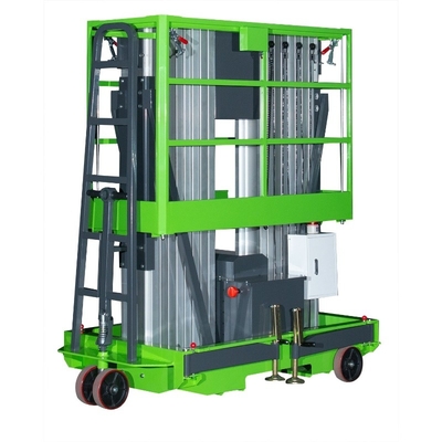 14 metri di 200kg di carico di capacità di spinta manuale della piattaforma elevatrice dell'albero verticale del doppio