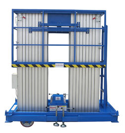 14 Meters Height 300kg Loading Capacity Quadruple Mast Insulative Portable Aerial Work Platforms