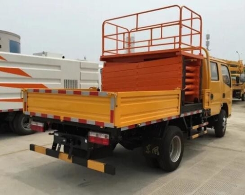 9 metri di camion arancio di colore hanno montato l'ascensore di forbici con capacità di carico 300Kg
